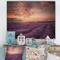 Designart - Sunrise & Dramatic Clouds Over Lavender Field XII - Farmhouse Print on Natural Pine Wood